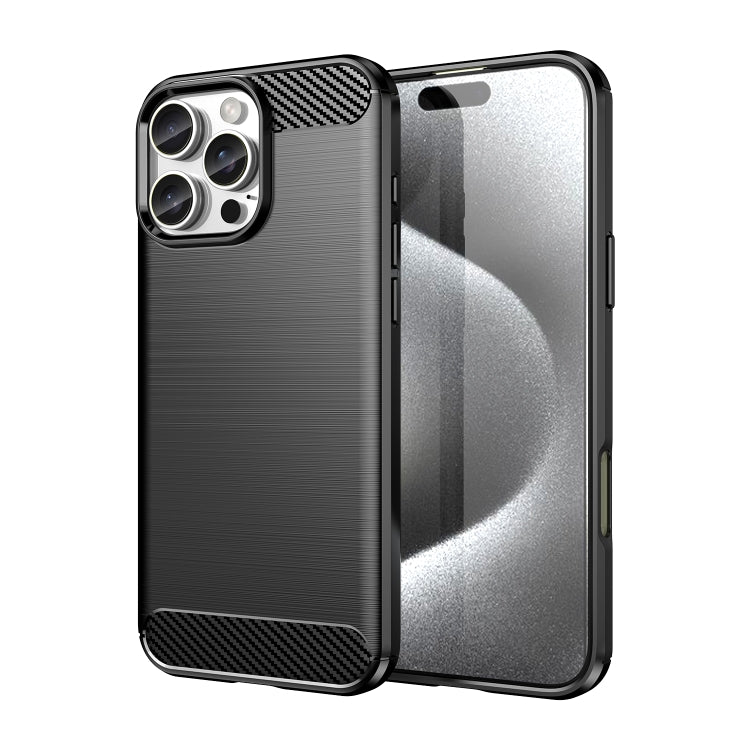 Caja de teléfono de TPU de fibra de carbono con textura cepillada, For iPhone 18, For iPhone 18 Pro, For iPhone 18 Pro Max, For iPhone 17e / 16e, For iPhone 17 Pro Max, For iPhone 17 Pro, For iPhone 17, For iPhone Air, For iPhone 16 Pro Max            ...