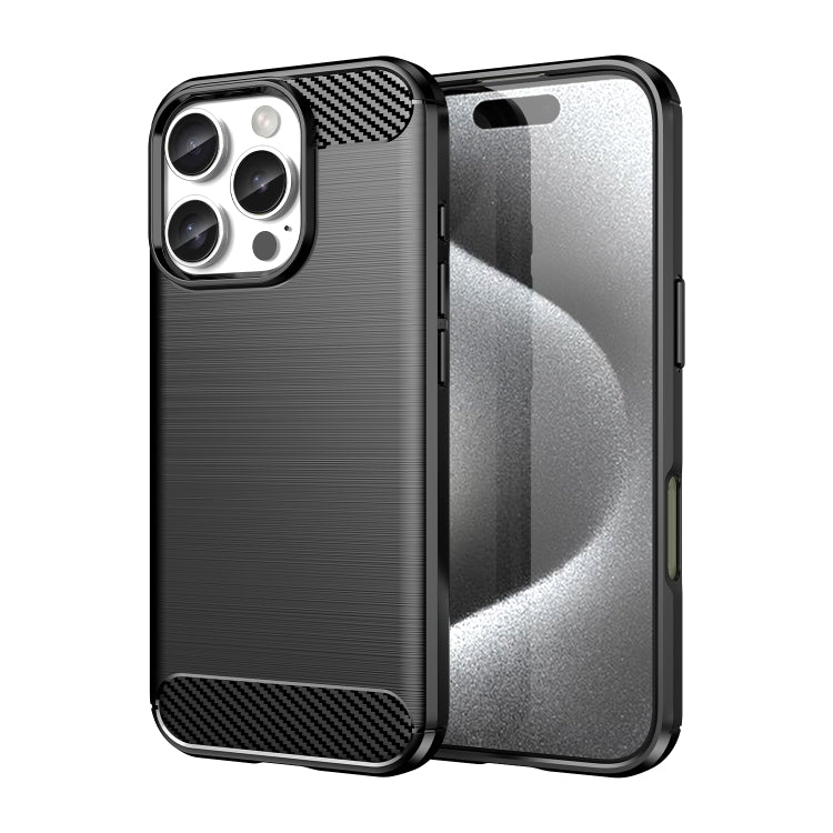 Caja de teléfono de TPU de fibra de carbono con textura cepillada, For iPhone 18, For iPhone 18 Pro, For iPhone 18 Pro Max, For iPhone 17e / 16e, For iPhone 17 Pro Max, For iPhone 17 Pro, For iPhone 17, For iPhone Air, For iPhone 16 Pro Max            ...