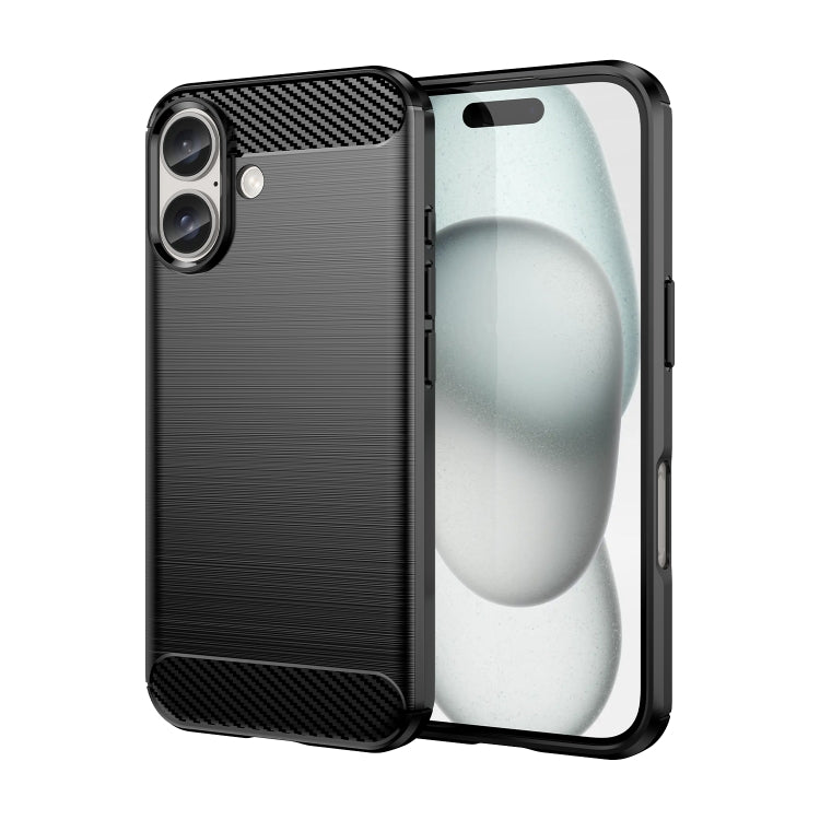 Caja de teléfono de TPU de fibra de carbono con textura cepillada, For iPhone 18, For iPhone 18 Pro, For iPhone 18 Pro Max, For iPhone 17e / 16e, For iPhone 17 Pro Max, For iPhone 17 Pro, For iPhone 17, For iPhone Air, For iPhone 16 Pro Max            ...
