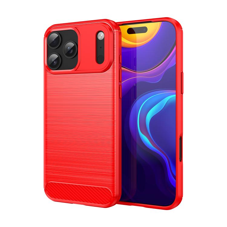 Caja de teléfono de TPU de fibra de carbono con textura cepillada, For iPhone 18, For iPhone 18 Pro, For iPhone 18 Pro Max, For iPhone 17e / 16e, For iPhone 17 Pro Max, For iPhone 17 Pro, For iPhone 17, For iPhone Air, For iPhone 16 Pro Max            ...