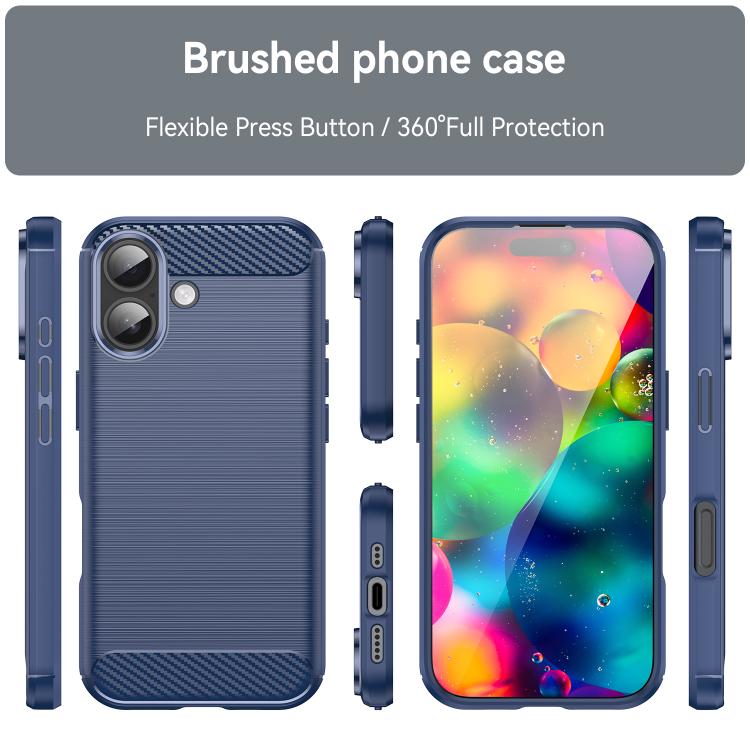 Caja de teléfono de TPU de fibra de carbono con textura cepillada, For iPhone 18, For iPhone 18 Pro, For iPhone 18 Pro Max, For iPhone 17e / 16e, For iPhone 17 Pro Max, For iPhone 17 Pro, For iPhone 17, For iPhone Air, For iPhone 16 Pro Max            ...