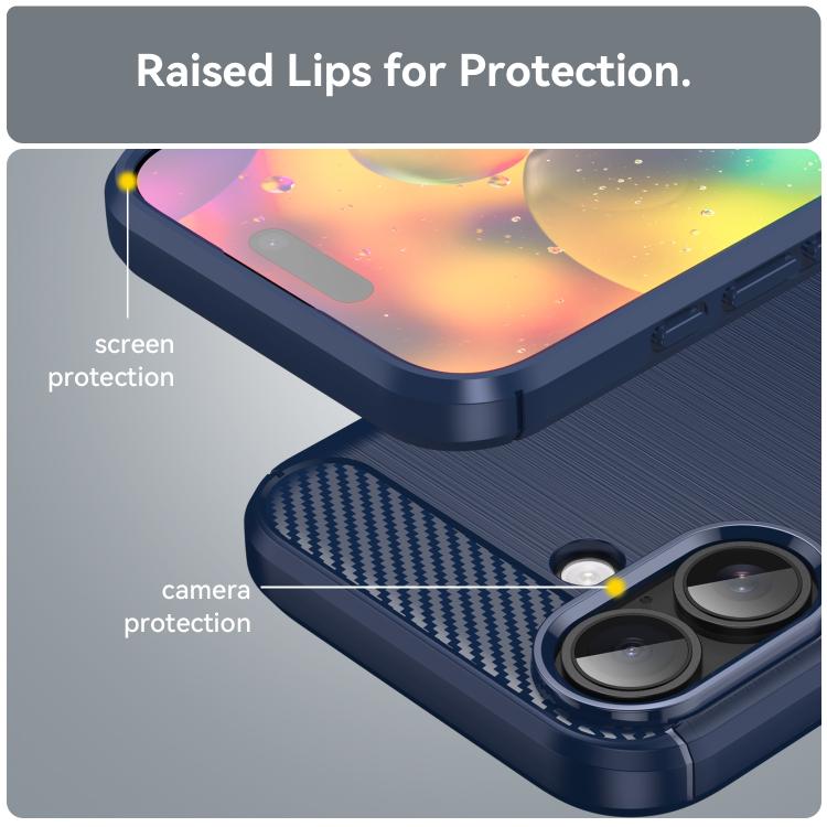 Caja de teléfono de TPU de fibra de carbono con textura cepillada, For iPhone 18, For iPhone 18 Pro, For iPhone 18 Pro Max, For iPhone 17e / 16e, For iPhone 17 Pro Max, For iPhone 17 Pro, For iPhone 17, For iPhone Air, For iPhone 16 Pro Max            ...