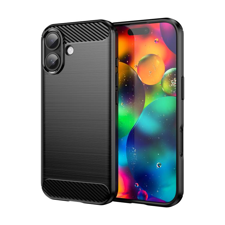 Caja de teléfono de TPU de fibra de carbono con textura cepillada, For iPhone 18, For iPhone 18 Pro, For iPhone 18 Pro Max, For iPhone 17e / 16e, For iPhone 17 Pro Max, For iPhone 17 Pro, For iPhone 17, For iPhone Air, For iPhone 16 Pro Max            ...