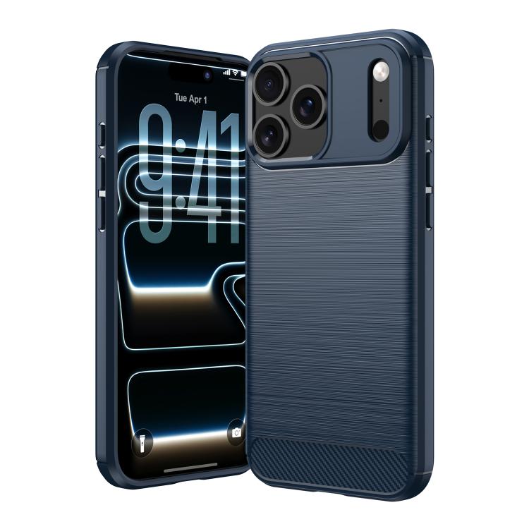 Caja de teléfono de TPU de fibra de carbono con textura cepillada, For iPhone 18, For iPhone 18 Pro, For iPhone 18 Pro Max, For iPhone 17e / 16e, For iPhone 17 Pro Max, For iPhone 17 Pro, For iPhone 17, For iPhone Air, For iPhone 16 Pro Max            ...