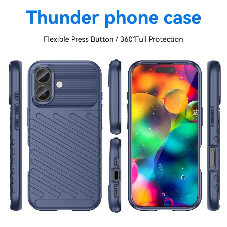 Caja del teléfono de TPU suave a prueba de golpes Thunderbolt, For iPhone 18, For iPhone 18 Pro, For iPhone 18 Pro Max, For iPhone 17e / 16e, For iPhone 17 Pro Max, For iPhone 17 Pro, For iPhone 17, For iPhone Air, For iPhone 16 Pro Max, For iPhone 16 ...