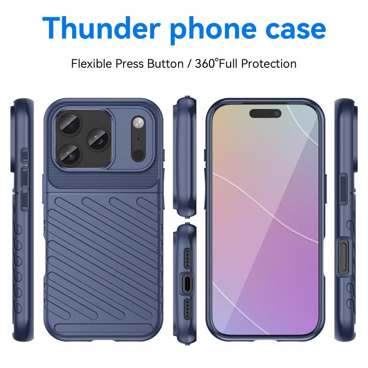 Caja del teléfono de TPU suave a prueba de golpes Thunderbolt, For iPhone 18 Pro, For iPhone 18 Pro Max, For iPhone 17e / 16e, For iPhone 17 Pro Max, For iPhone 17 Pro, For iPhone 17, For iPhone Air, For iPhone 16 Pro Max, For iPhone 16 Pro            ...
