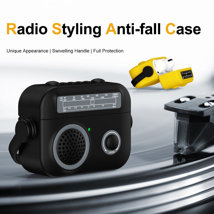 Funda protectora a prueba de golpes con auriculares inalámbricos Bluetooth estilo radio, For AirPods Pro 2, For AirPods 3, For AirPods Pro, For AirPods 2 / 1