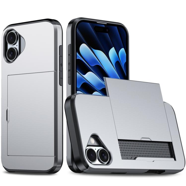 Funda para teléfono con armadura a prueba de golpes y ranura para tarjetas, For iPhone 18, For iPhone 18 Pro, For iPhone 18 Pro Max, For iPhone 17e / 16e
