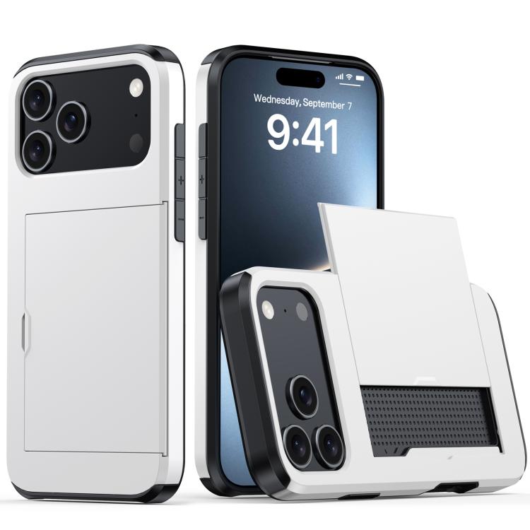 Funda para teléfono con armadura a prueba de golpes y ranura para tarjetas, For iPhone 18, For iPhone 18 Pro, For iPhone 18 Pro Max, For iPhone 17e / 16e