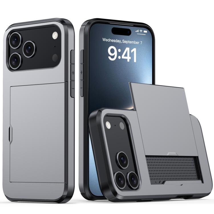 Funda para teléfono con armadura a prueba de golpes y ranura para tarjetas, For iPhone 18, For iPhone 18 Pro, For iPhone 18 Pro Max, For iPhone 17e / 16e