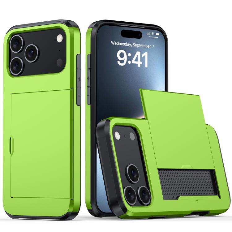 Funda para teléfono con armadura a prueba de golpes y ranura para tarjetas, For iPhone 18, For iPhone 18 Pro, For iPhone 18 Pro Max, For iPhone 17e / 16e