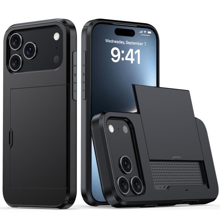 Funda para teléfono con armadura a prueba de golpes y ranura para tarjetas, For iPhone 18, For iPhone 18 Pro, For iPhone 18 Pro Max, For iPhone 17e / 16e