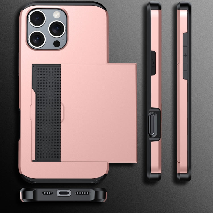 Funda para teléfono con armadura a prueba de golpes y ranura para tarjetas, For iPhone 16 Pro Max, For iPhone 16 Pro, For iPhone 16 Plus, For iPhone 16
