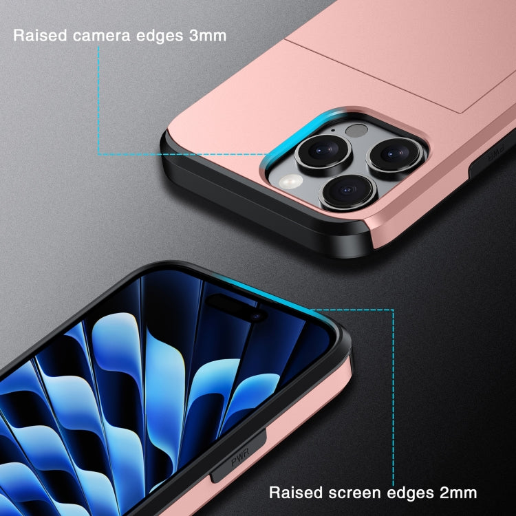 Funda para teléfono con armadura a prueba de golpes y ranura para tarjetas, For iPhone 16 Pro Max, For iPhone 16 Pro, For iPhone 16 Plus, For iPhone 16