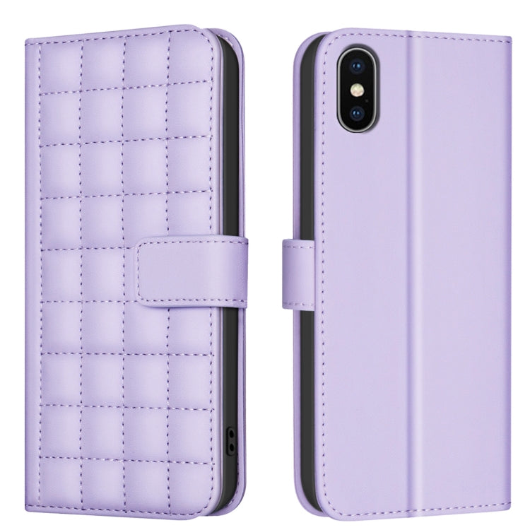 Funda para teléfono de cuero con textura cuadrada, For iPhone 12 / 12 Pro, For iPhone 12 Pro Max, For iPhone 11 Pro Max, For iPhone 11, For iPhone 11 Pro, For iPhone XR, For iPhone XS Max, For iPhone 8 Plus / 7 Plus