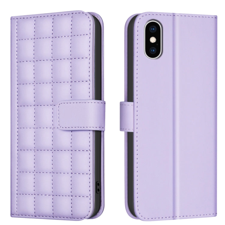 Funda para teléfono de cuero con textura cuadrada, For iPhone 12 / 12 Pro, For iPhone 12 Pro Max, For iPhone 11 Pro Max, For iPhone 11, For iPhone 11 Pro, For iPhone XR, For iPhone XS Max, For iPhone 8 Plus / 7 Plus