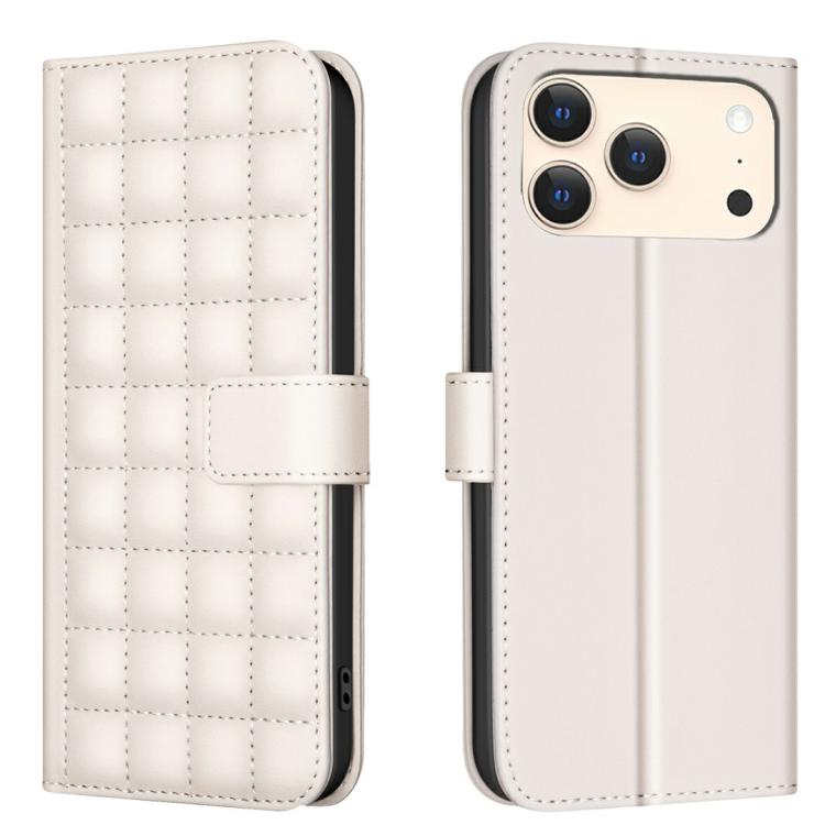 Funda para teléfono de cuero con textura cuadrada, For iPhone 18 Pro Max/17 Pro Max, For iPhone 17e / 16e, For iPhone 16 Pro Max, For iPhone 16 Pro, For iPhone 16 Plus, For iPhone 16, For iPhone 15 Pro Max, For iPhone 15 Pro