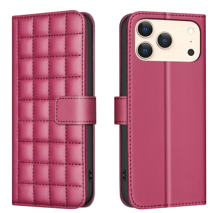 Funda para teléfono de cuero con textura cuadrada, For iPhone 18 Pro Max/17 Pro Max, For iPhone 17e / 16e, For iPhone 16 Pro Max, For iPhone 16 Pro, For iPhone 16 Plus, For iPhone 16, For iPhone 15 Pro Max, For iPhone 15 Pro
