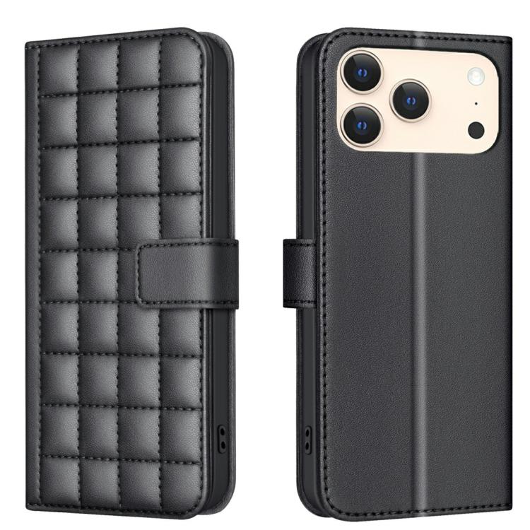 Funda para teléfono de cuero con textura cuadrada, For iPhone 18 Pro Max/17 Pro Max, For iPhone 17e / 16e, For iPhone 16 Pro Max, For iPhone 16 Pro, For iPhone 16 Plus, For iPhone 16, For iPhone 15 Pro Max, For iPhone 15 Pro