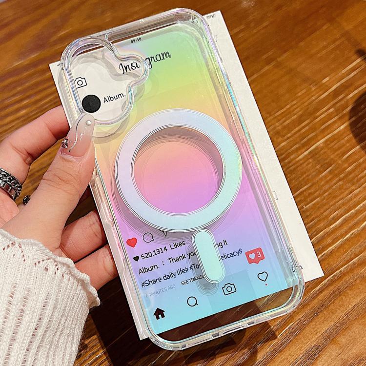Caja del teléfono de cobertura total con airbag MagSafe de color degradado, For iPhone 18 Pro, For iPhone 18 Pro Max, For iPhone 16e / 17e, For iPhone 17 Pro Max, For iPhone 17 Pro, For iPhone 17, For iPhone Air, For iPhone 16 Pro Max, For iPhone 16 Pr...