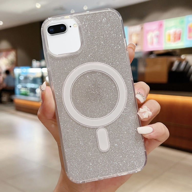 Funda para teléfono MagSafe con purpurina acrílica transparente, For iPhone 8 Plus / 7 Plus