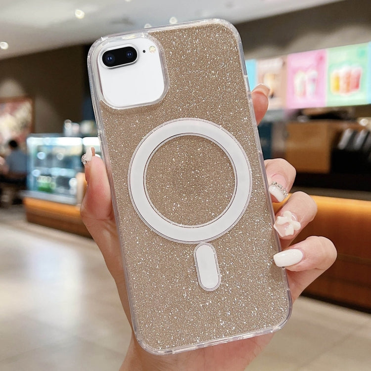 Funda para teléfono MagSafe con purpurina acrílica transparente, For iPhone 8 Plus / 7 Plus