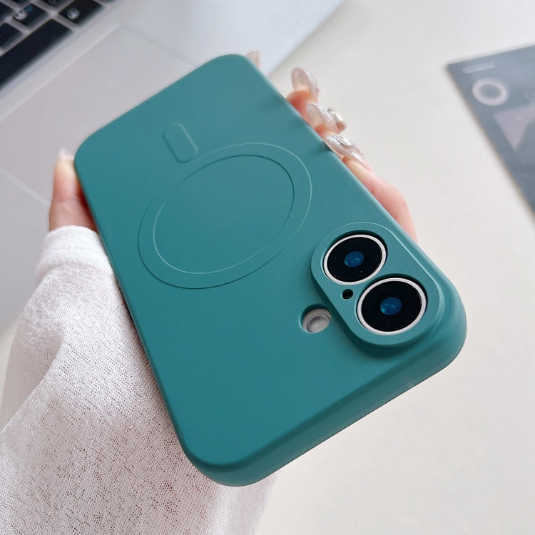 Funda magnética para teléfono MagSafe de silicona líquida de color sólido, For iPhone 16 Pro, For iPhone 16 Plus, For iPhone 16