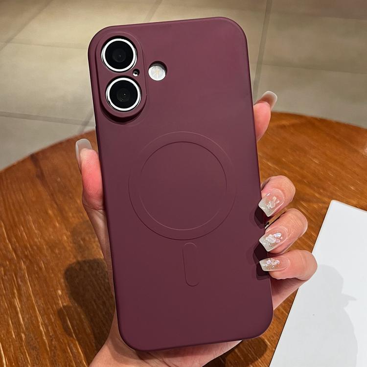 Funda magnética para teléfono MagSafe de silicona líquida de color sólido, For iPhone 16 Pro, For iPhone 16 Plus, For iPhone 16