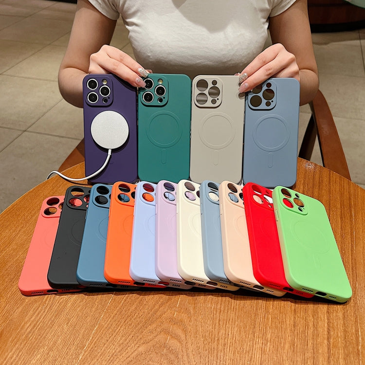 Funda magnética para teléfono MagSafe de silicona líquida de color sólido, For iPhone 16 Pro, For iPhone 16 Plus, For iPhone 16