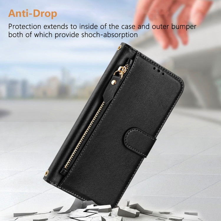 Estuche de cuero para teléfono con cremallera y ranuras para varias tarjetas, For iPhone 11 Pro Max, For iPhone 11, For iPhone 11 Pro, For iPhone X / XS, For iPhone XR, For iPhone XS Max, For iPhone 8 Plus / 7 Plus
