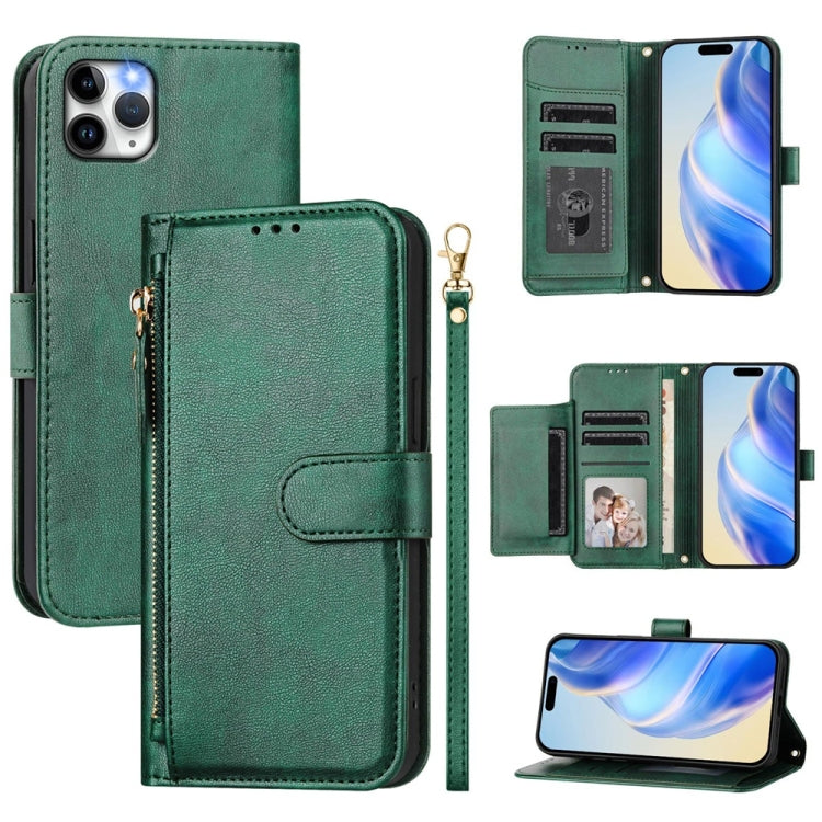 Estuche de cuero para teléfono con cremallera y ranuras para varias tarjetas, For iPhone 11 Pro Max, For iPhone 11, For iPhone 11 Pro, For iPhone X / XS, For iPhone XR, For iPhone XS Max, For iPhone 8 Plus / 7 Plus