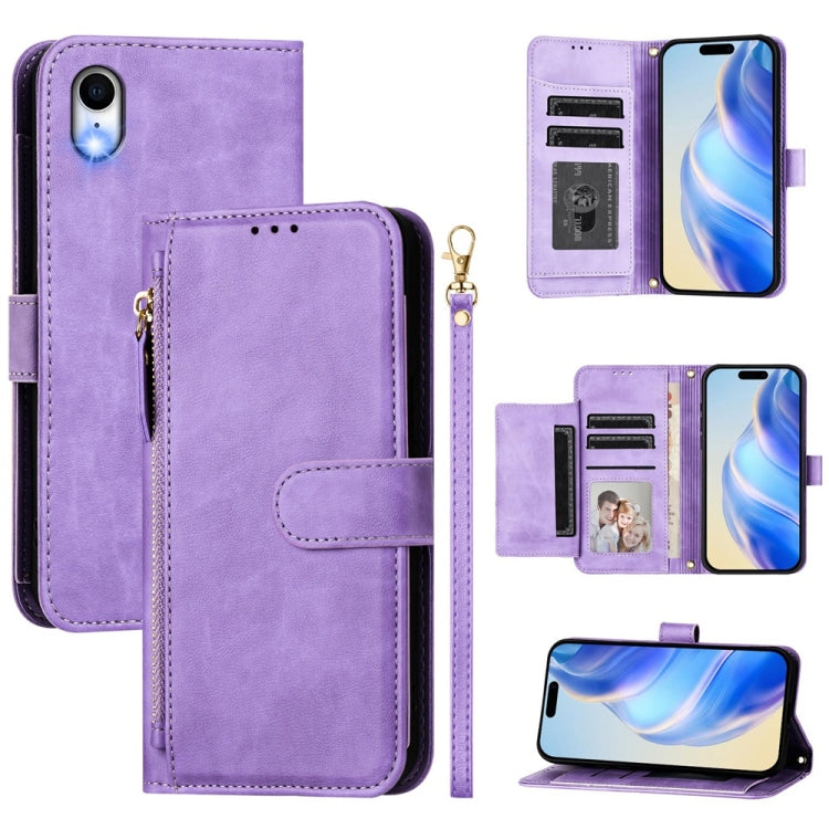 Estuche de cuero para teléfono con cremallera y ranuras para varias tarjetas, For iPhone 11 Pro Max, For iPhone 11, For iPhone 11 Pro, For iPhone X / XS, For iPhone XR, For iPhone XS Max, For iPhone 8 Plus / 7 Plus