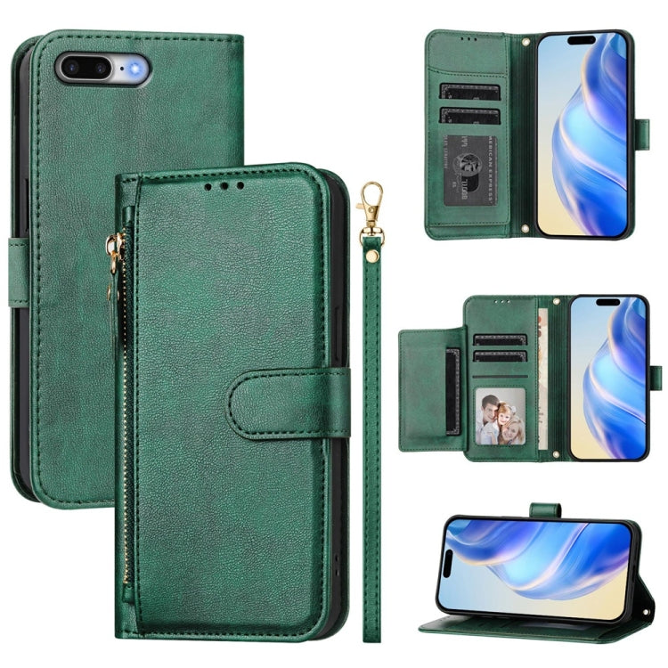 Estuche de cuero para teléfono con cremallera y ranuras para varias tarjetas, For iPhone 11 Pro Max, For iPhone 11, For iPhone 11 Pro, For iPhone X / XS, For iPhone XR, For iPhone XS Max, For iPhone 8 Plus / 7 Plus