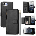 Estuche de cuero para teléfono con cremallera y ranuras para varias tarjetas, For iPhone 17e / 16e, For iPhone 17 Pro Max, For iPhone 17 Pro, For iPhone 17, For iPhone Air, For iPhone 16 Pro Max, For iPhone 16 Pro, For iPhone 16 Plus