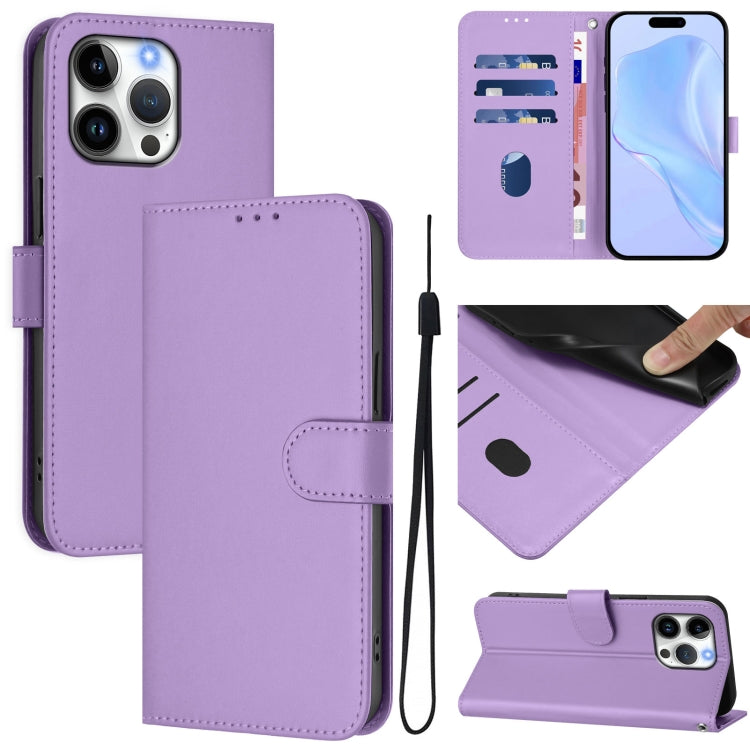 Funda para teléfono de piel de color liso con cordón y tacto agradable al tacto, For iPhone Air, For iPhone 16 Pro Max