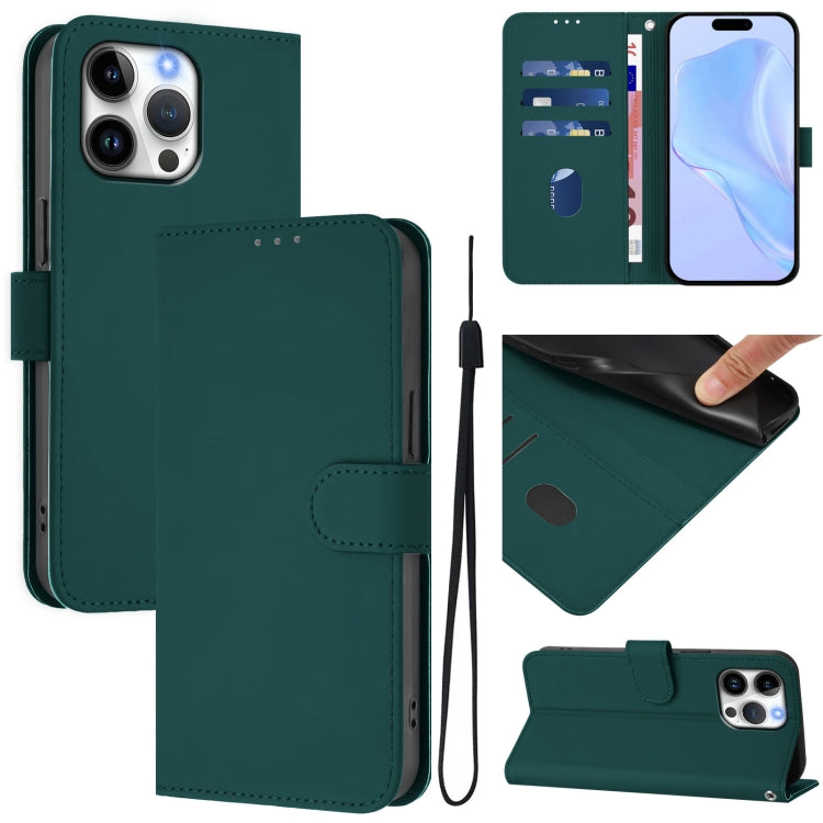 Funda para teléfono de piel de color liso con cordón y tacto agradable al tacto, For iPhone Air, For iPhone 16 Pro Max