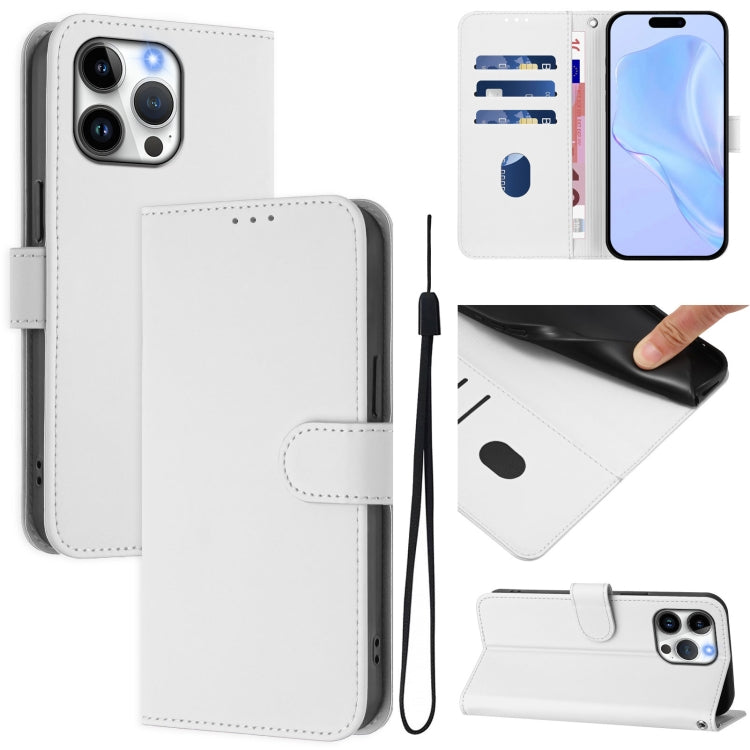 Funda para teléfono de piel de color liso con cordón y tacto agradable al tacto, For iPhone Air, For iPhone 16 Pro Max