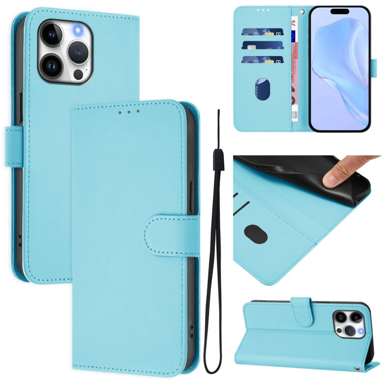 Funda para teléfono de piel de color liso con cordón y tacto agradable al tacto, For iPhone Air, For iPhone 16 Pro Max