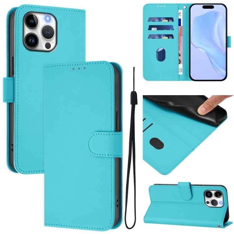 Funda para teléfono de piel de color liso con cordón y tacto agradable al tacto, For iPhone Air, For iPhone 16 Pro Max