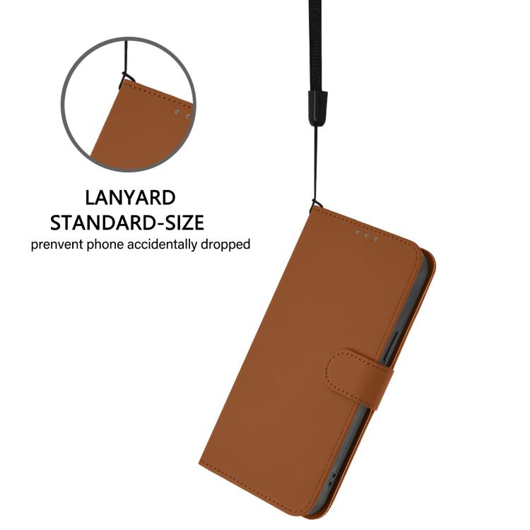 Funda para teléfono de piel de color liso con cordón y tacto agradable al tacto, For iPhone 17 Pro, For iPhone 17