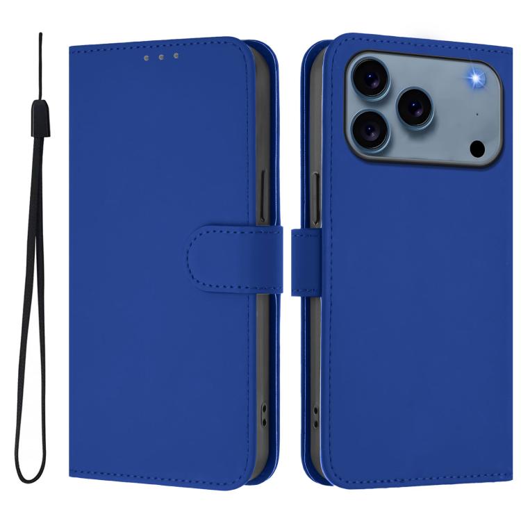 Funda para teléfono de piel de color liso con cordón y tacto agradable al tacto, For iPhone 17 Pro, For iPhone 17