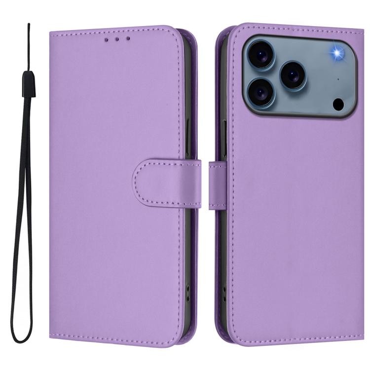 Funda para teléfono de piel de color liso con cordón y tacto agradable al tacto, For iPhone 17 Pro, For iPhone 17