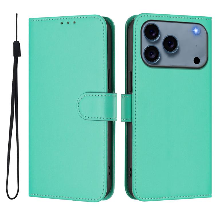 Funda para teléfono de piel de color liso con cordón y tacto agradable al tacto, For iPhone 17 Pro, For iPhone 17
