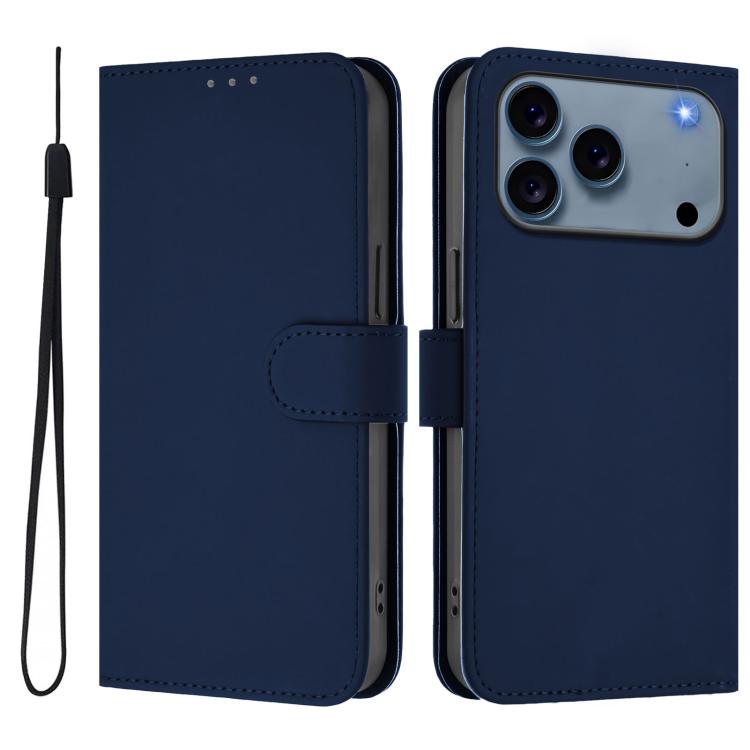 Funda para teléfono de piel de color liso con cordón y tacto agradable al tacto, For iPhone 17 Pro, For iPhone 17