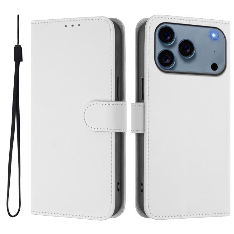 Funda para teléfono de piel de color liso con cordón y tacto agradable al tacto, For iPhone 17 Pro, For iPhone 17