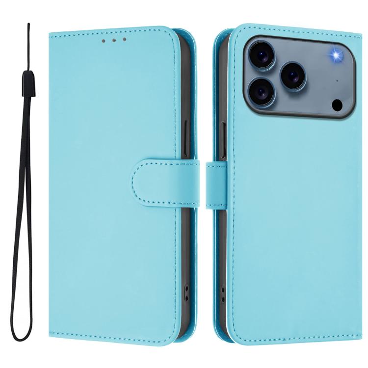 Funda para teléfono de piel de color liso con cordón y tacto agradable al tacto, For iPhone 17 Pro, For iPhone 17