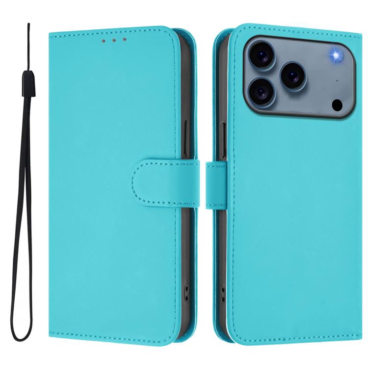 Funda para teléfono de piel de color liso con cordón y tacto agradable al tacto, For iPhone 17 Pro, For iPhone 17