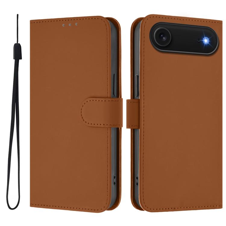 Funda para teléfono de piel de color liso con cordón y tacto agradable al tacto, For iPhone Air, For iPhone 16 Pro Max