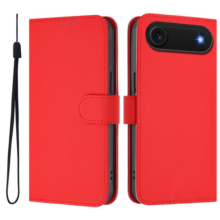 Funda para teléfono de piel de color liso con cordón y tacto agradable al tacto, For iPhone Air, For iPhone 16 Pro Max