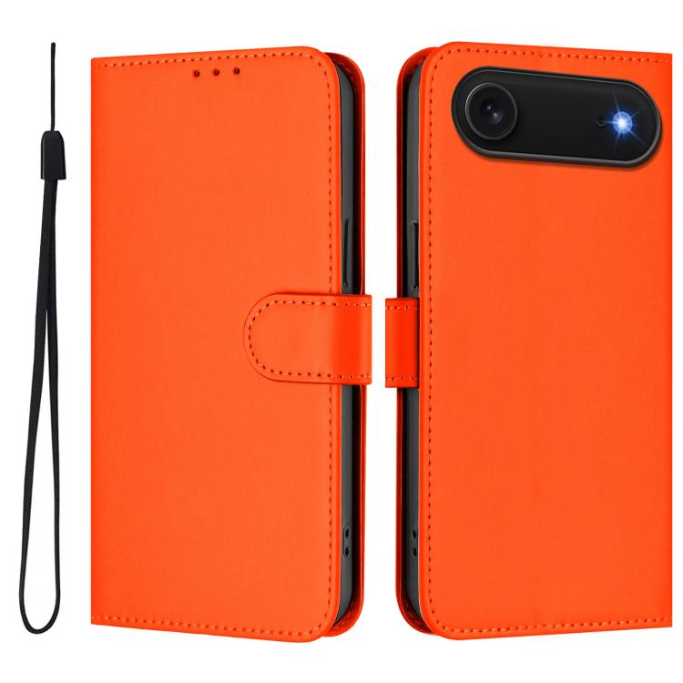Funda para teléfono de piel de color liso con cordón y tacto agradable al tacto, For iPhone Air, For iPhone 16 Pro Max